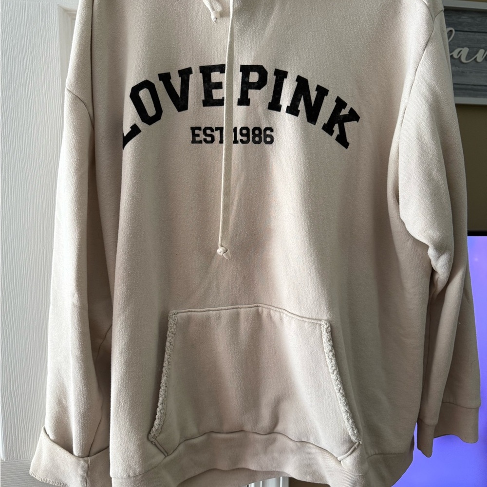 PINK Victoria's Secret Cream Sherpa Hoodie
